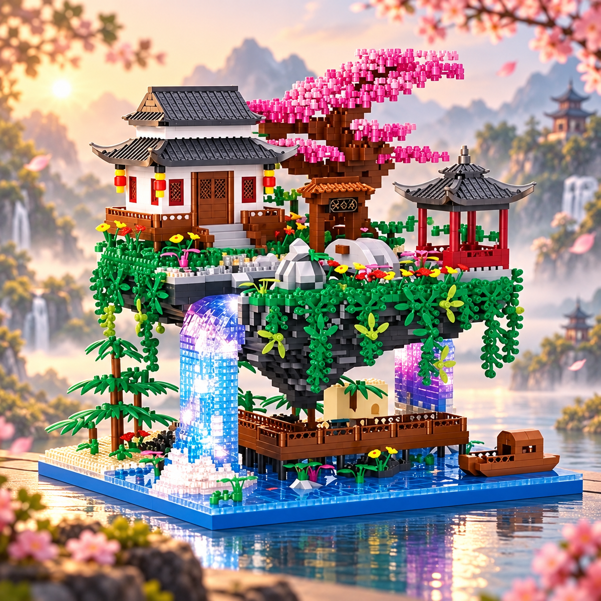 BRICKRIVO Sakura Falls Building Set