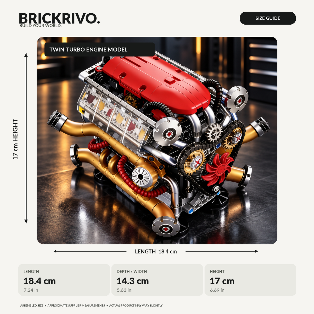 BRICKRIVO Apex V8 Engine Building Set
