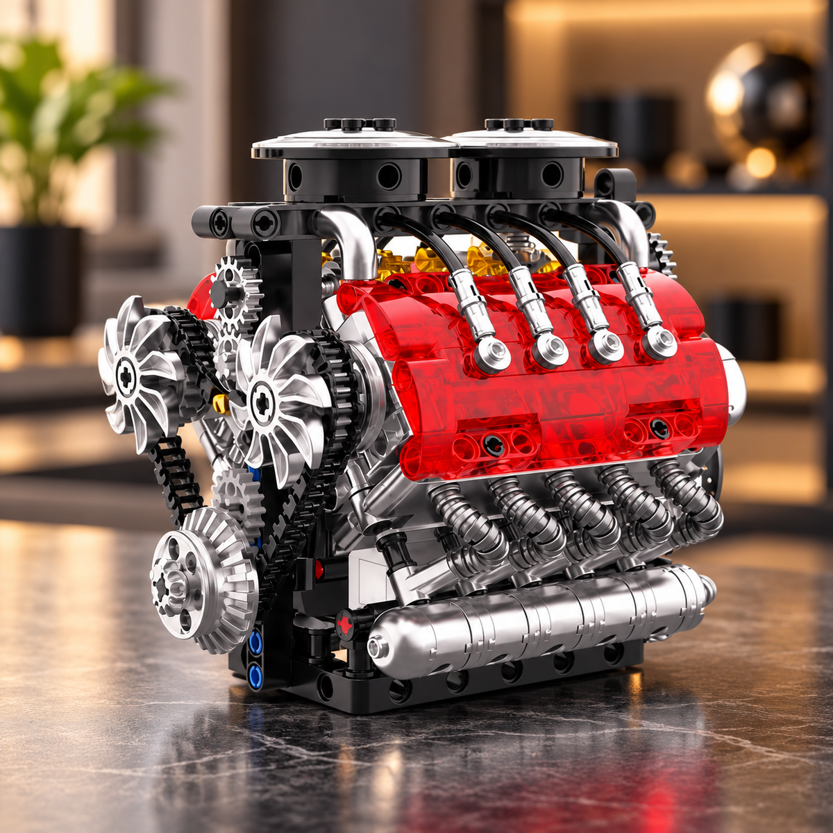 Redline V8 engine in BRICKRIVO V8 Power Duo