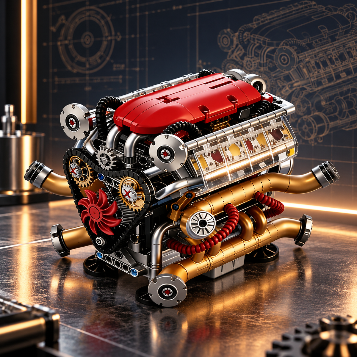 BRICKRIVO Apex V8 Engine Building Set
